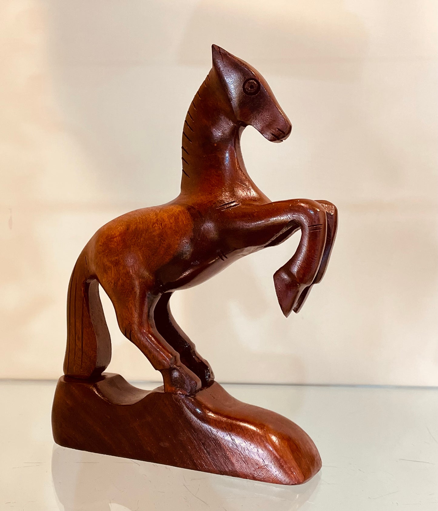 Luxury shining horse on stand