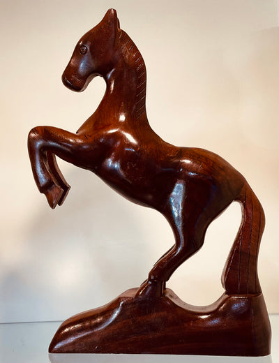 Luxury shining horse on stand