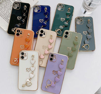 Fashion Girls Phone cover with heart bracelet